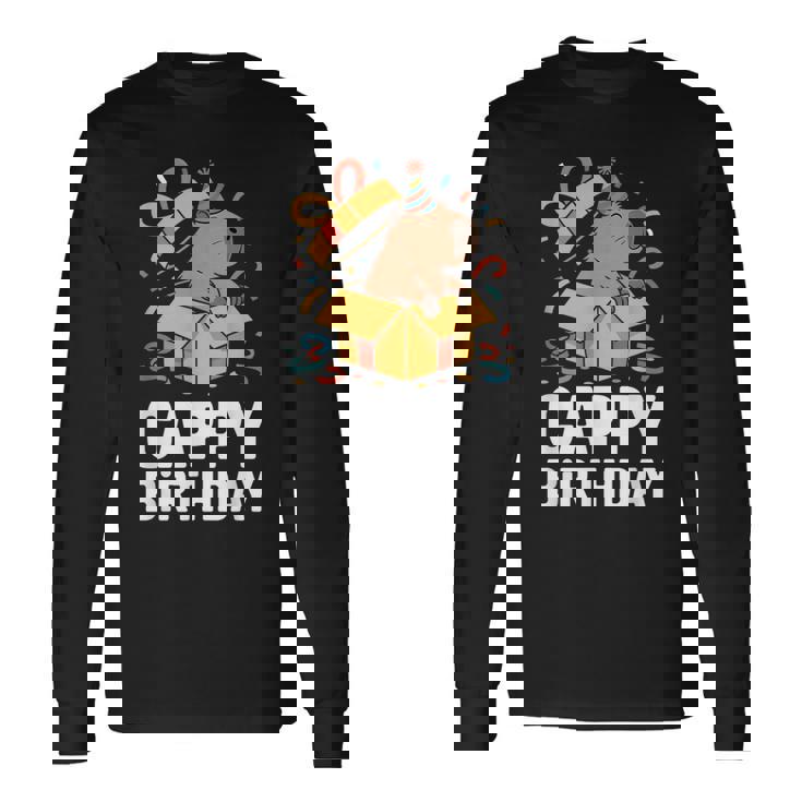 Cappy Cumpleaños Capybara Lover Cumpleaños Capibara Camiseta de manga larga