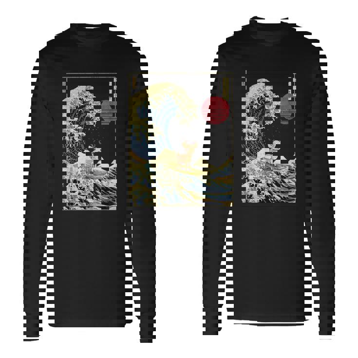 Cerf Kanagawaague Drôleurf Animal T-shirt à manches longues