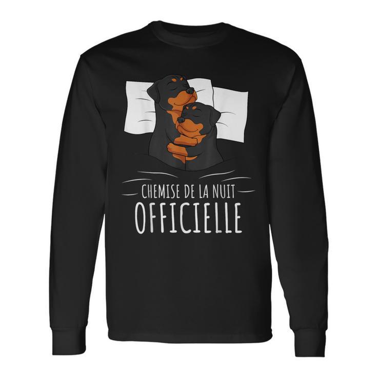Chemise De La Nuit Officielle Rottweiler Chien Pyjama T-shirt à manches longues