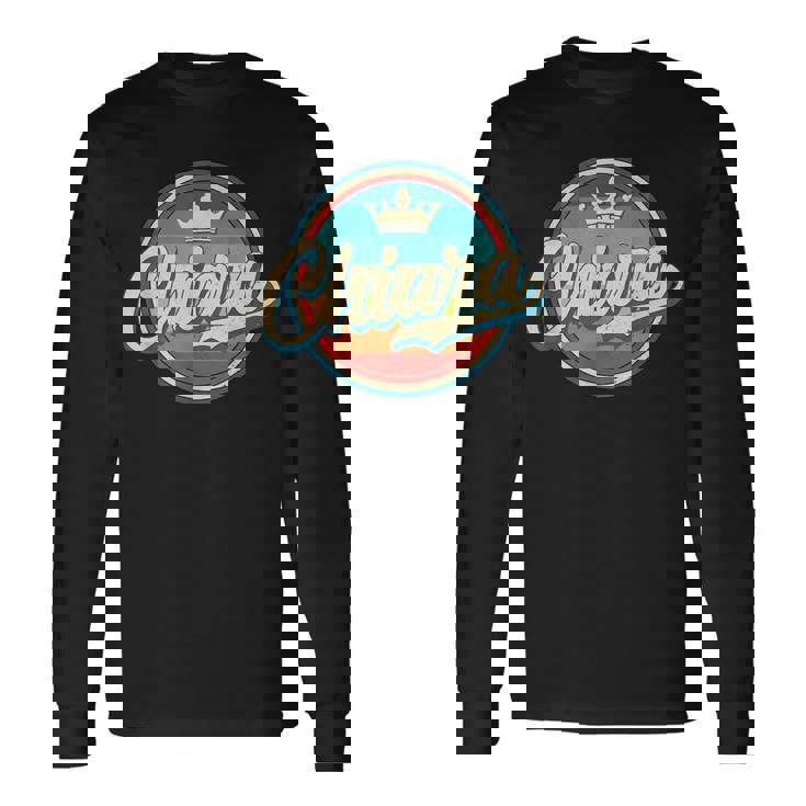 Chiara Rétro Nom Drôleintage Prénom Chiara T-shirt à manches longues