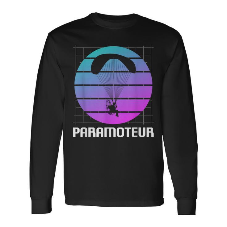 Classicintage Retro Paramoteur Parapente T-shirt à manches longues