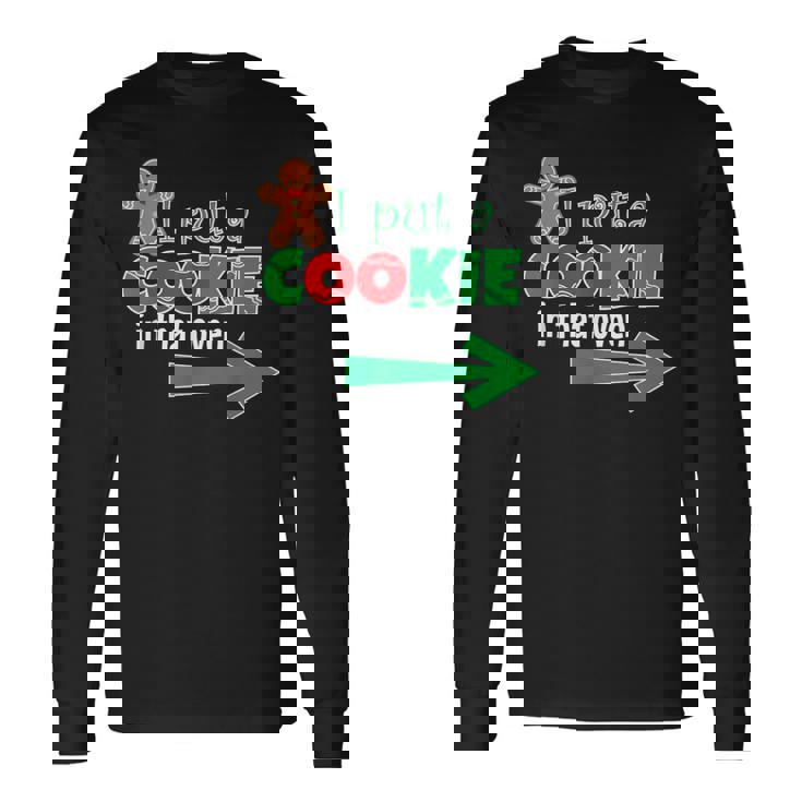 Cookie In That Oven Christmas Pregnancy Announcement Dad Maglietta a maniche lunghe