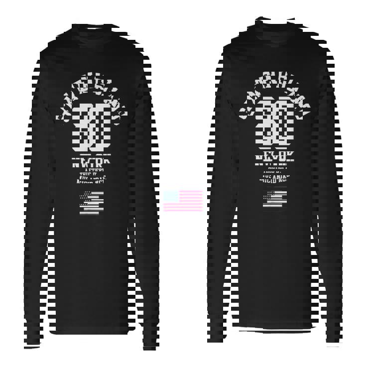 Cooltaten Island New York City Illustration Fashiontyle 長袖Tシャツ