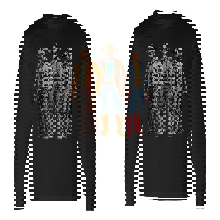 Cowboy Trio Western Outfits Strong Country Father Men Tank Top Long Sleeve T-Shirt