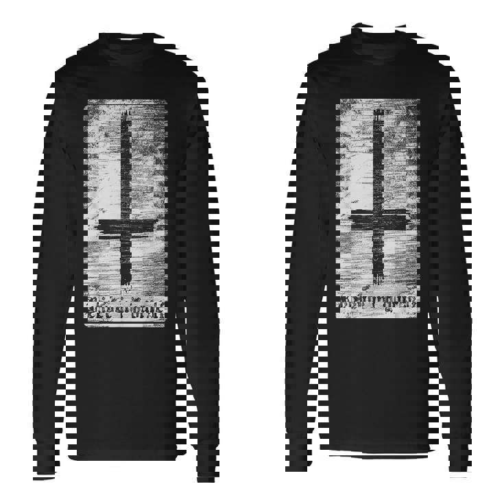 Cruz Invertida Ateo Cree En Ti Mismo Anti Religión Camiseta de manga larga