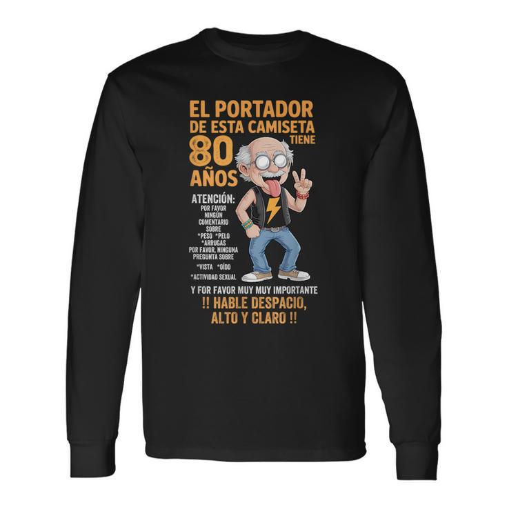 De 80 Cumpleaños Para Hombre Citas Divertidas Y Divertidas Camiseta de manga larga