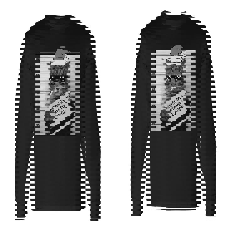 Destructor De Árbol De Navidad Para Amantes De Los Gatos Camiseta de manga larga