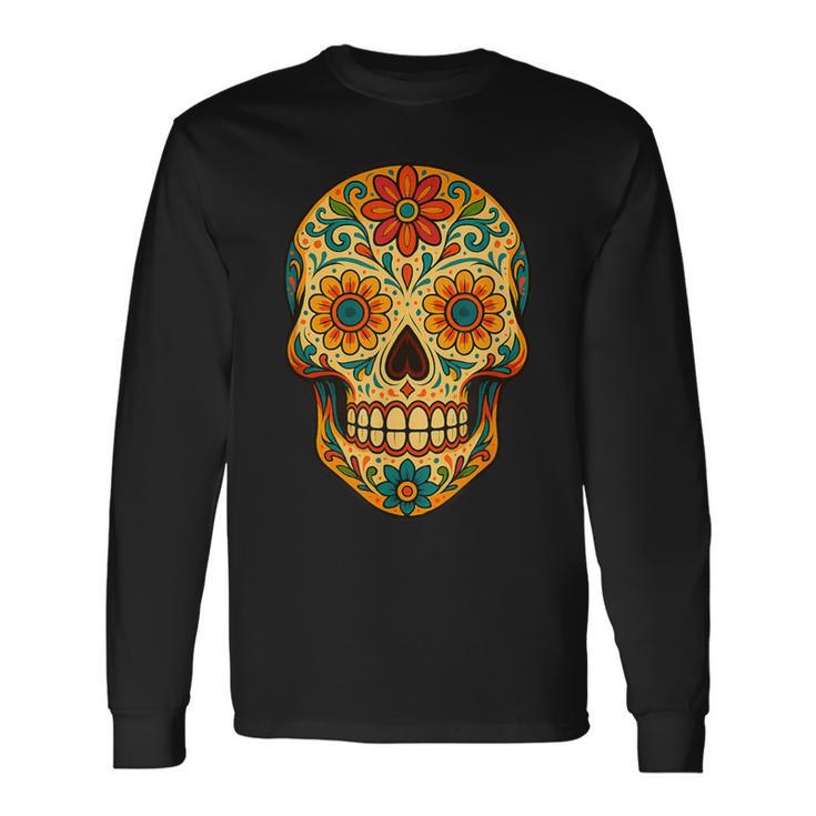Dia De Los Muertos Crâne Enucre T-shirt à manches longues