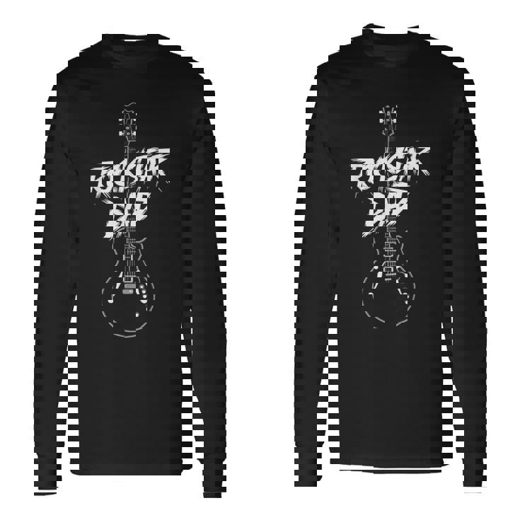 Diseño De Guitarra Rockstar Dad Camiseta de manga larga