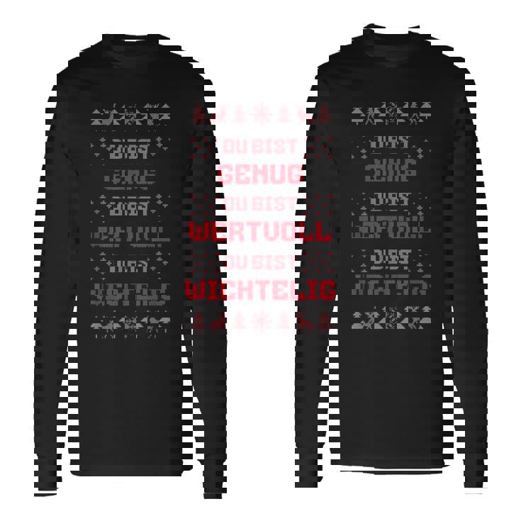 Du Bist Genug Und Wichtelig Wortwitz Weihnachten Langarmshirts Geschenkideen