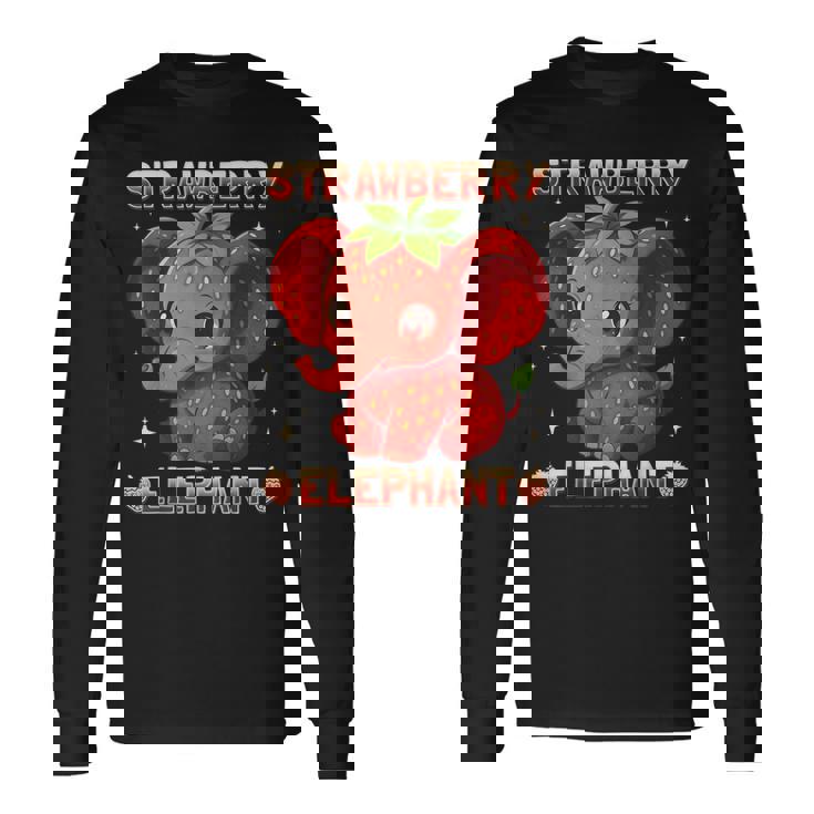 Elefante Fresa Italiano Brainrot Camiseta de manga larga