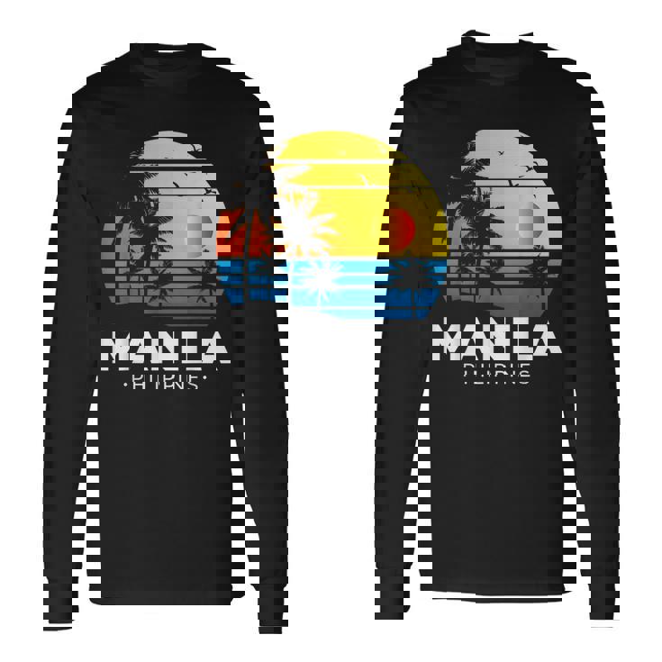 Filipina フィリピノ ヤシの木 マニラ トロピカル フィリピン 長袖Tシャツ