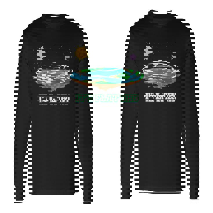 Flat Earth It's Flat Bro Conspiracy フラットアース 長袖Tシャツ