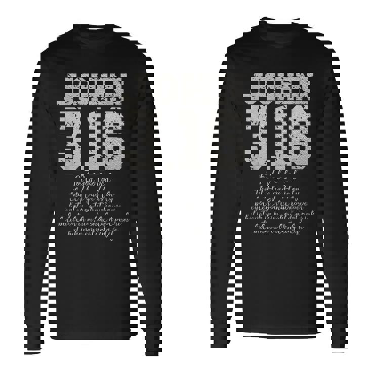 For Godo Loved The World John 316 聖書の言葉 キリスト教 長袖Tシャツ