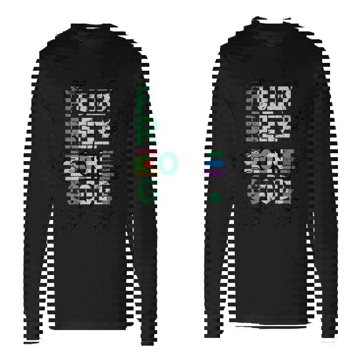 Frog Fully Rely On God 面白いレトロラブハートカエル愛好家 長袖tシャツ 長袖Tシャツ