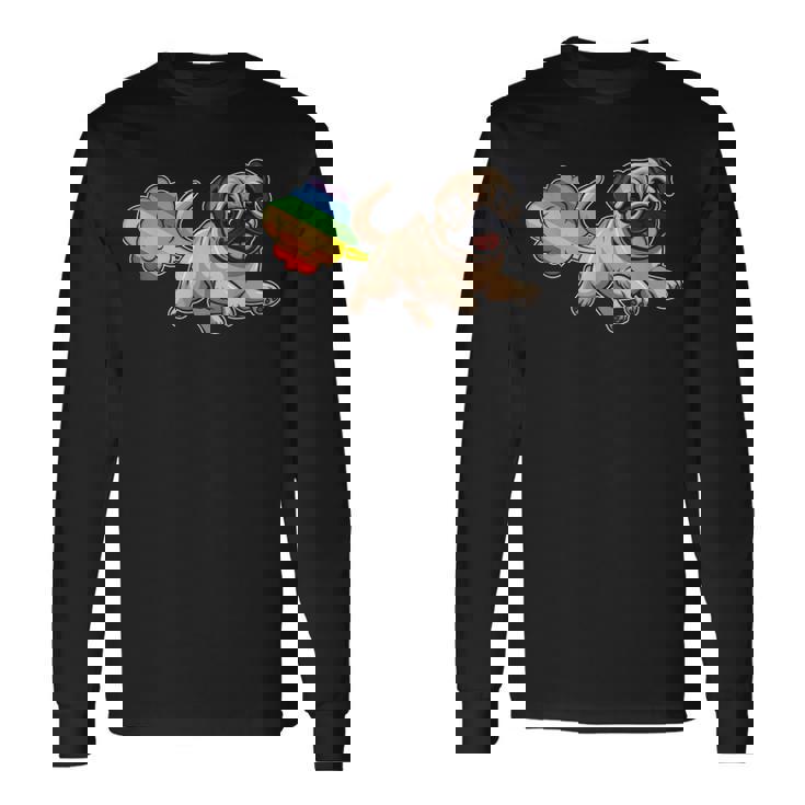 Graciosa Perro Doglover Perros Carlino Cachorro Mascota Pug Camiseta de manga larga