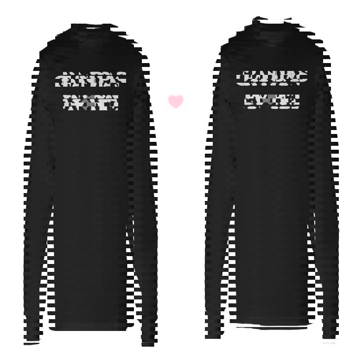 Grandpa's Favorite Grandpa With Red Heart Long Sleeve T-Shirt