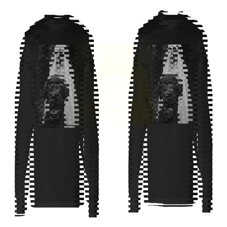 Halloween Selfie Black Lab With Bear Ghost Costume Meme Long Sleeve T-Shirt Gifts ideas Halloween Selfie Black Lab With Bear Ghost Costume Meme Long Sleeve T-Shirt Gifts ideas