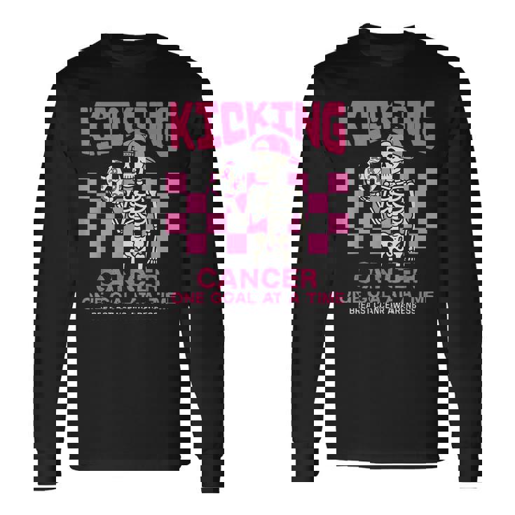 Halloween Soccer Breast Cancer Awareness Long Sleeve T-Shirt