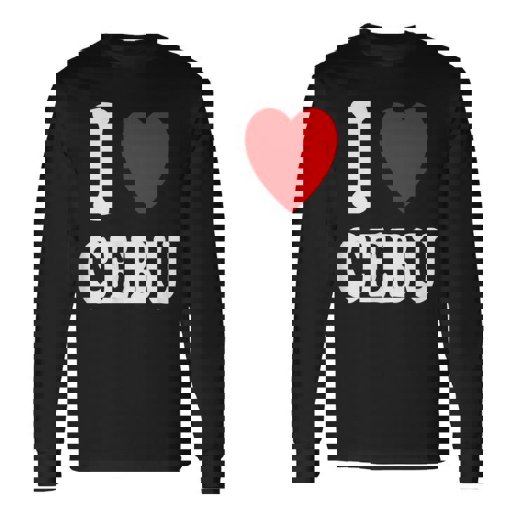 I Heart 愛 セブ 旅行 バケーション ツーリズム フィリピン 長袖Tシャツ