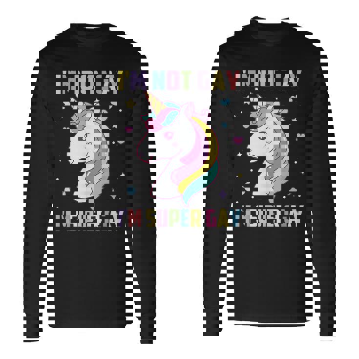 I'm Not Gay I'muper Gay Gay Lesbianas Transgénero Lgbt Camiseta de manga larga