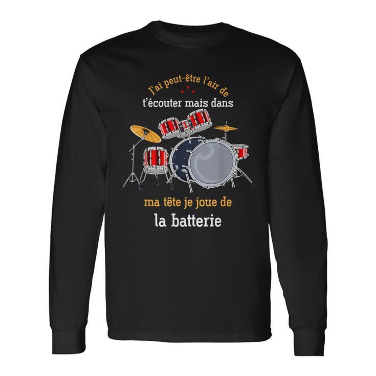 Instrument De Musique Cadeau Drums Baguettes De Batterie T-shirt à manches longues