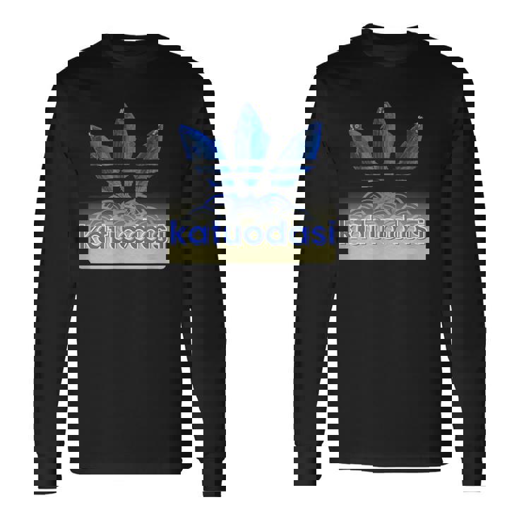 Katuodasi鰹と出汁の和風アートデザイン 長袖Tシャツ