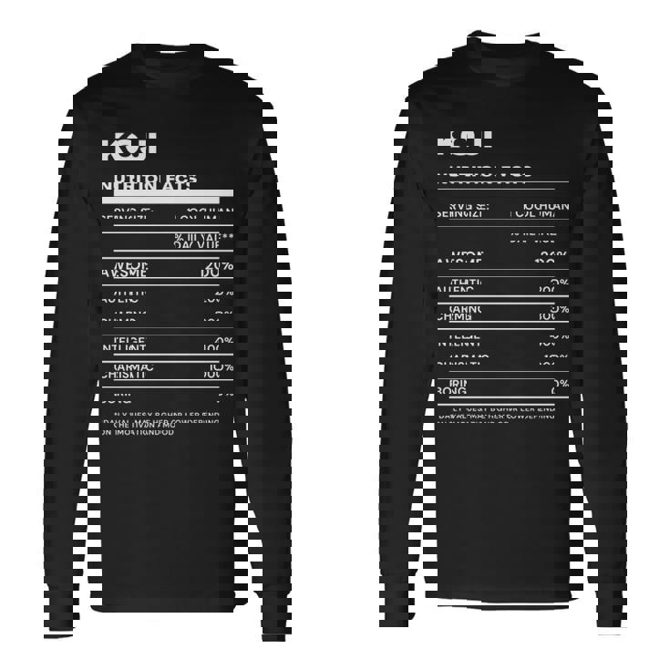 Koji 栄養成分表示 長袖Tシャツ