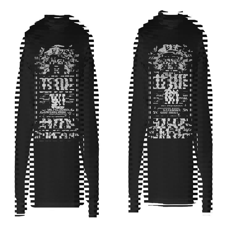 Las Leyendas Nacen En Octubre De 1980 45 Años Cumpleaños Camiseta de manga larga