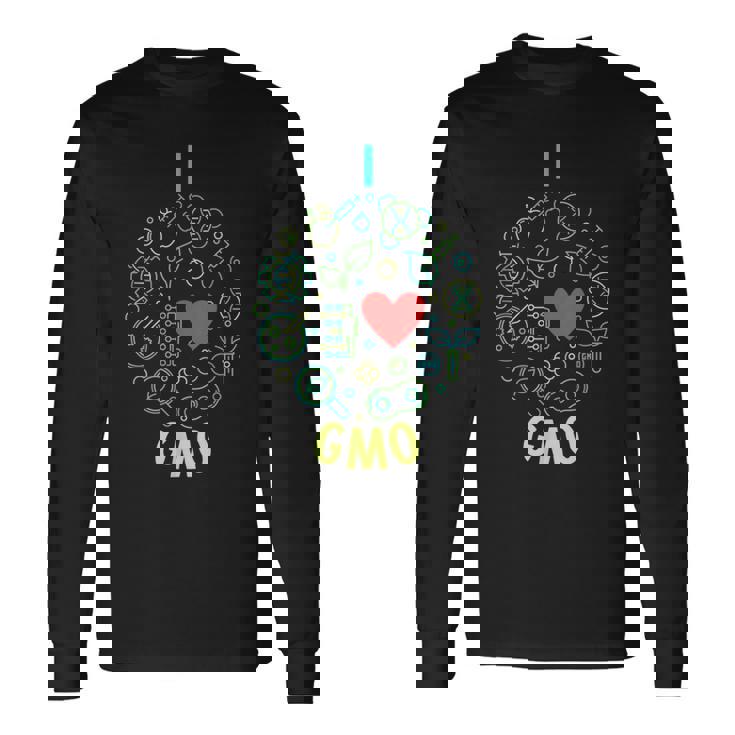 I Love Gmo ラウンドラインデザイン 長袖Tシャツ