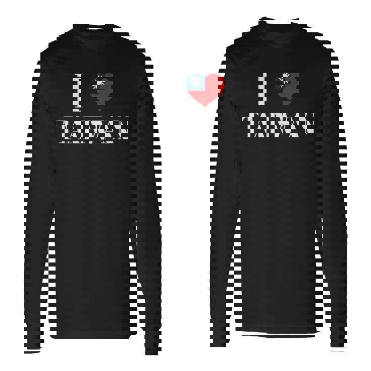 I Love Heart 台湾国旗 台湾 台湾 プライド Roc 台北 長袖Tシャツ