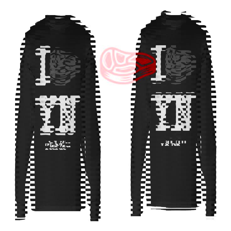 I Love Yakiniku Bbq 日本バーベキュー グルメ ユーモア ガールズ 大 長袖Tシャツ