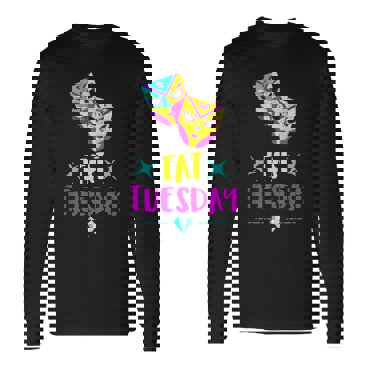 Martes Gordo Máscara Camisa Mardi Gras Para Hombre Camisa Mardi Gras Máscara Mardi Gras Camiseta de manga larga