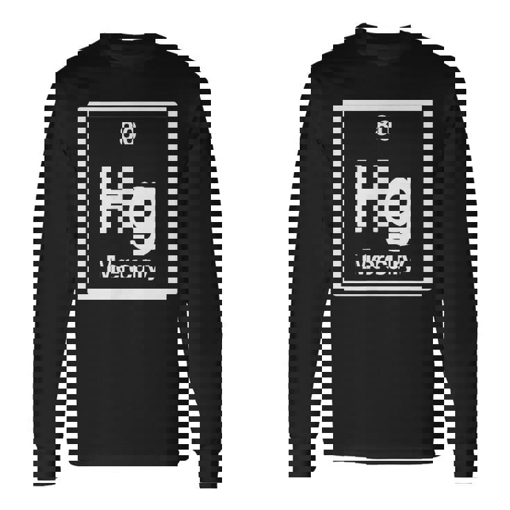 Mercury Hg 元素周期表 サイエンスギフト 長袖Tシャツ