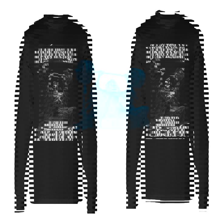 Mi Pasion El Press De Banca Mi Debilidad La De Recepción Camiseta de manga larga