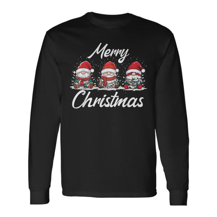 Nain De Noël Décoration Deapin De Noël Joyeux Noël T-shirt à manches longues