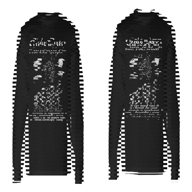 Nerdyintage ダーウィン進化生物学科学教師 長袖Tシャツ