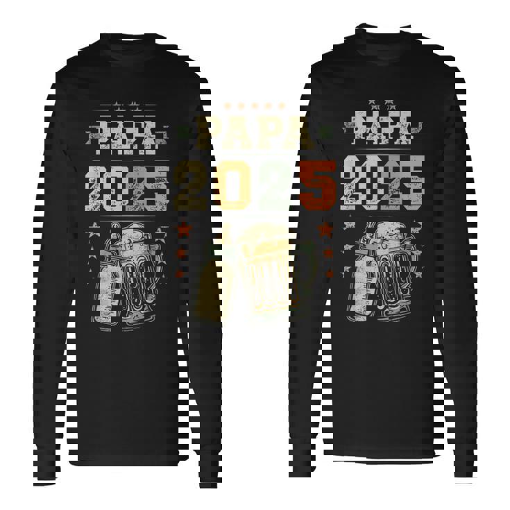 Papa 2025 Padre Primerizo Papá Joven Papá Primerizo Camiseta de manga larga