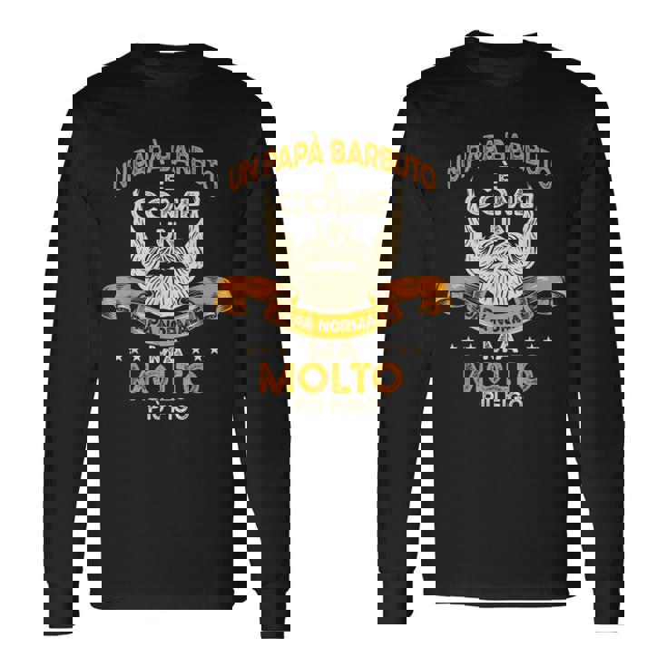 Papà Barbuto Umorismo Regalo Festa Del Papà Barba Padre Maglietta a maniche lunghe