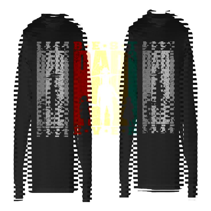 Papà Di 3 Figlie Regalo Festa Del Papà Padre Di Tre Figlie Maglietta a maniche lunghe