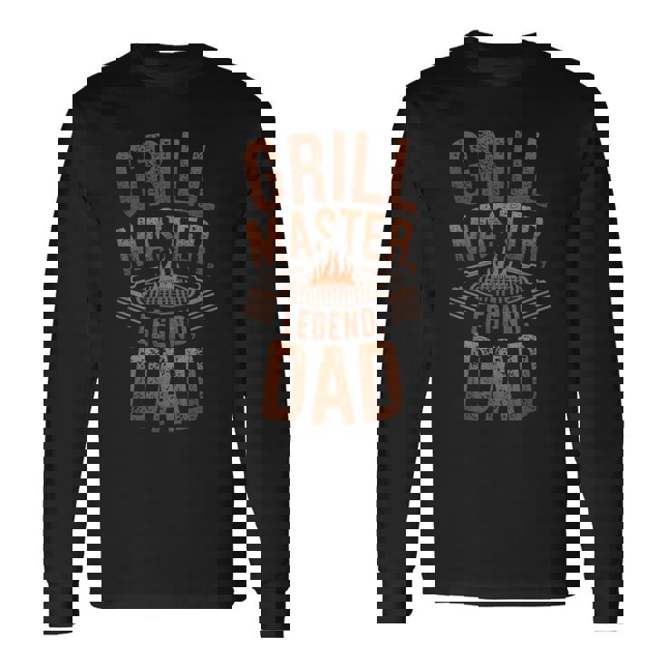 Papà Maestro Griglia Leggenda Umorismo Barbecue Maglietta a maniche lunghe