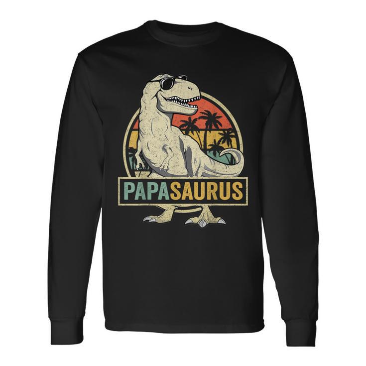Papasaurus Rex Padre Dinosauro Famiglia Dino Papaaurus Maglietta a maniche lunghe