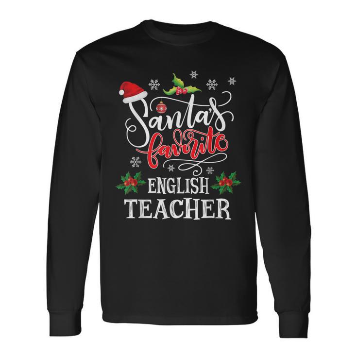 Père Noël Amusant Pour Professeur Anglais T-shirt à manches longues