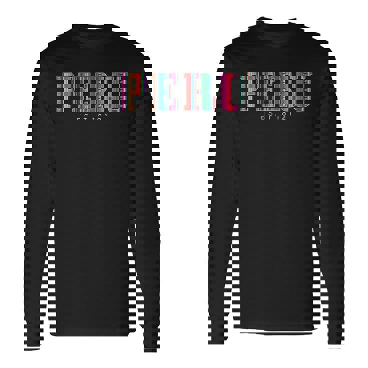Peru Est 1821 ペルー風 ルーツ プライド ビンテージ ペルー風 長袖Tシャツ