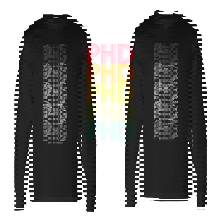 Phdレトロドクターphdスクールファニー。 長袖Tシャツ