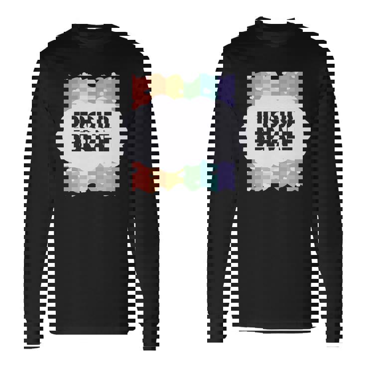 Proud Brah ゲイプライドフラッグ ジェンダー平等 パステルブラ 長袖tシャツ 長袖Tシャツ