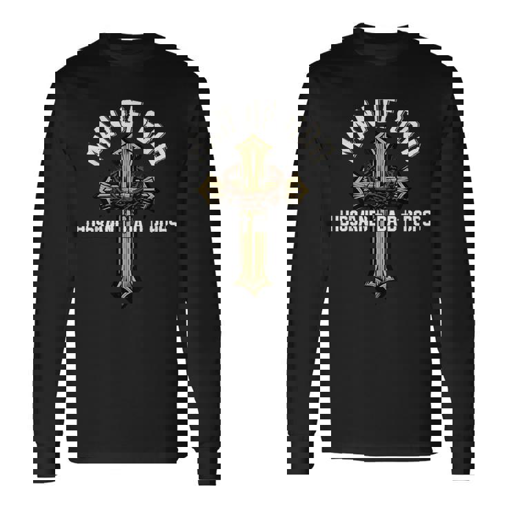 Proud Husband Dad Pops Father's Day Christian Cross Long Sleeve T-Shirt