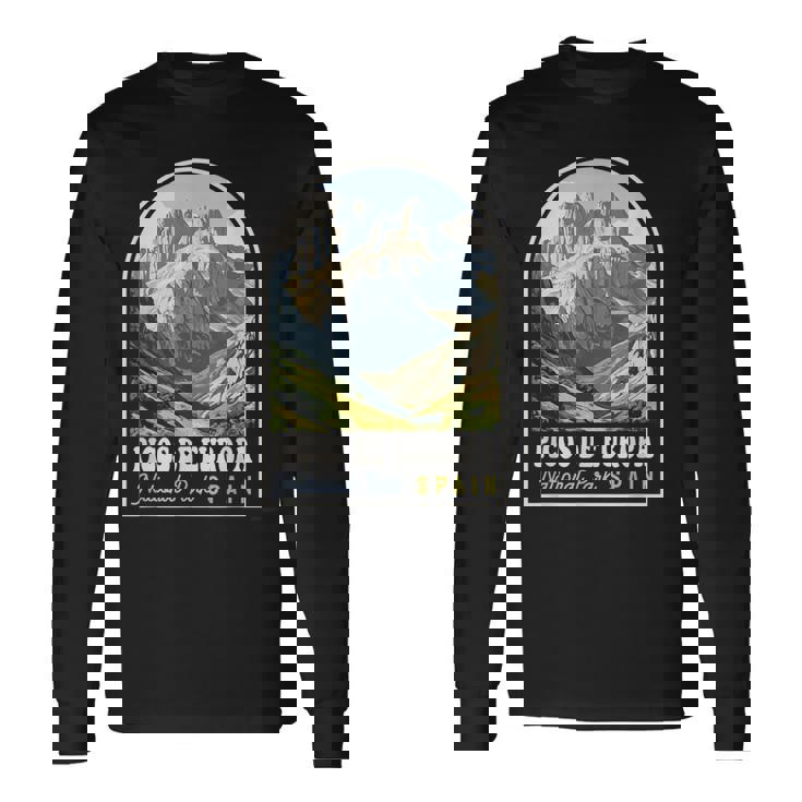 Recuerdo Deiaje Retro Del Parque Nacional De Los Picos De Europa Camiseta de manga larga