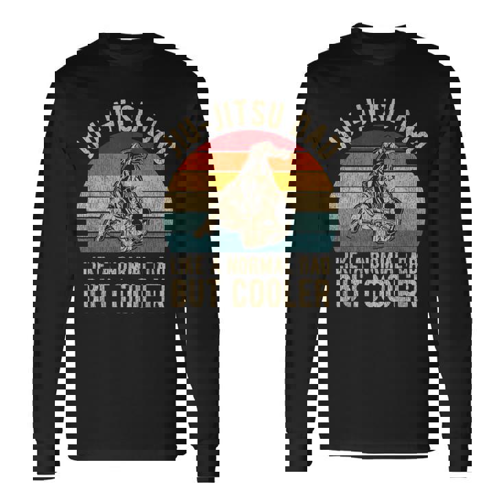 Retro Jiu-Jitsu Father Bjj Dad Maglietta a maniche lunghe