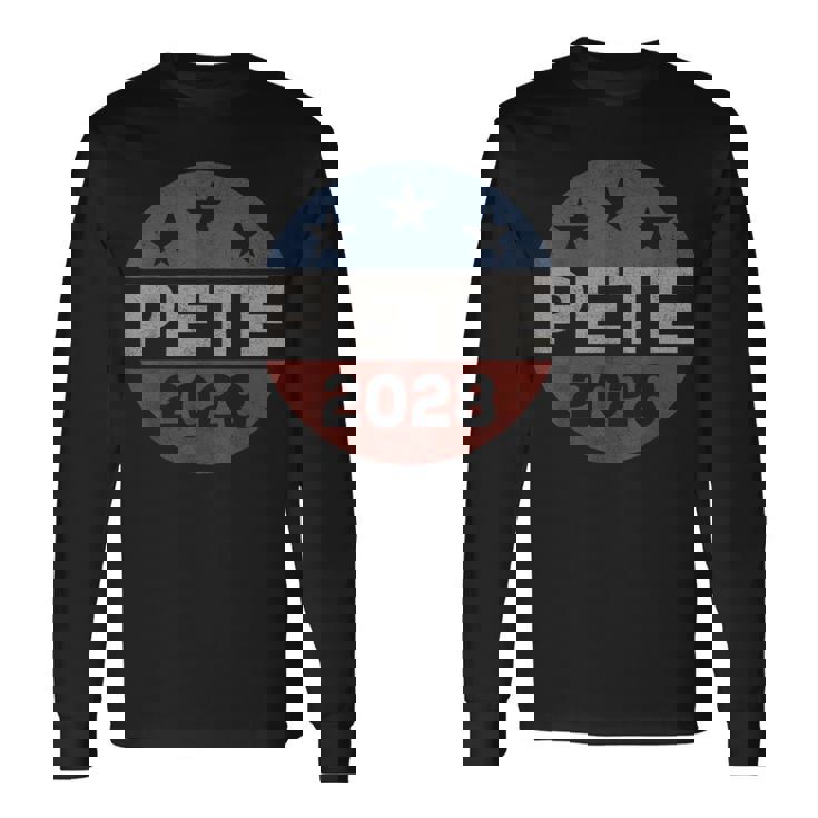 Retro Pete 2028 Pete Buttigieg Para Presidente 2028 Camiseta de manga larga